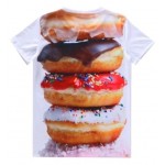 White Colorful Donuts Stack Short Sleeves Mens T-Shirt